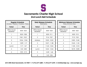 Bell Schedule - St Hope SAC High